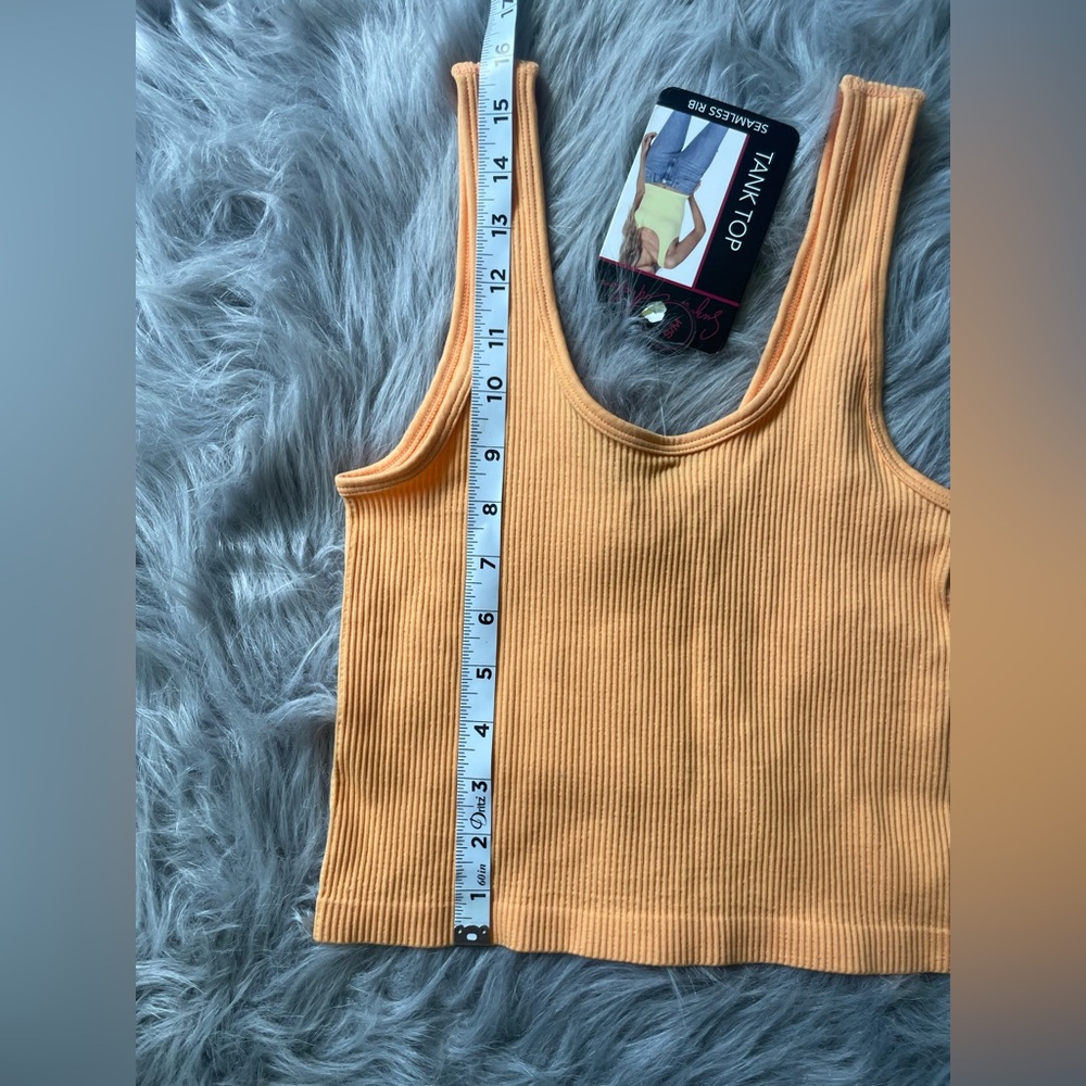 ☀️Orange Ribbed Tank Top - Picture 6 of 6